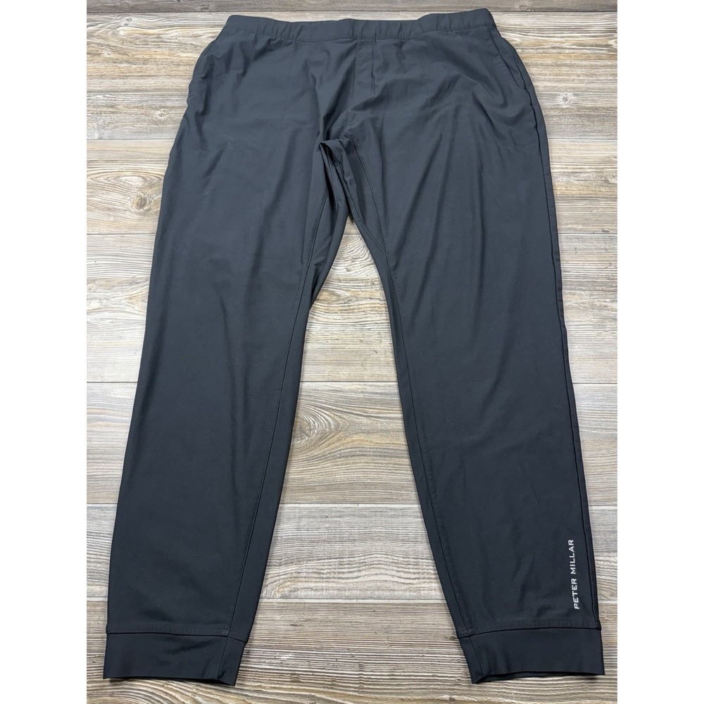Peter Millar Apollo Performance Pant Mens XL Black Stretch Jogger Sweatpant Golf